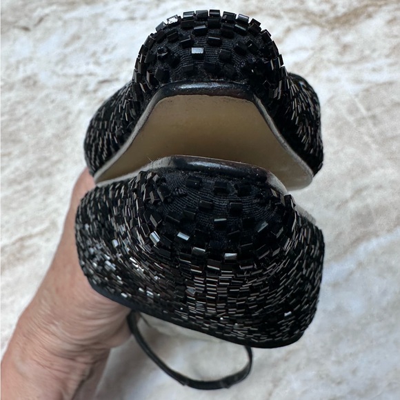 Vintage? CAPARROS beaded Black Size 9B slingbacks. - Picture 9 of 9